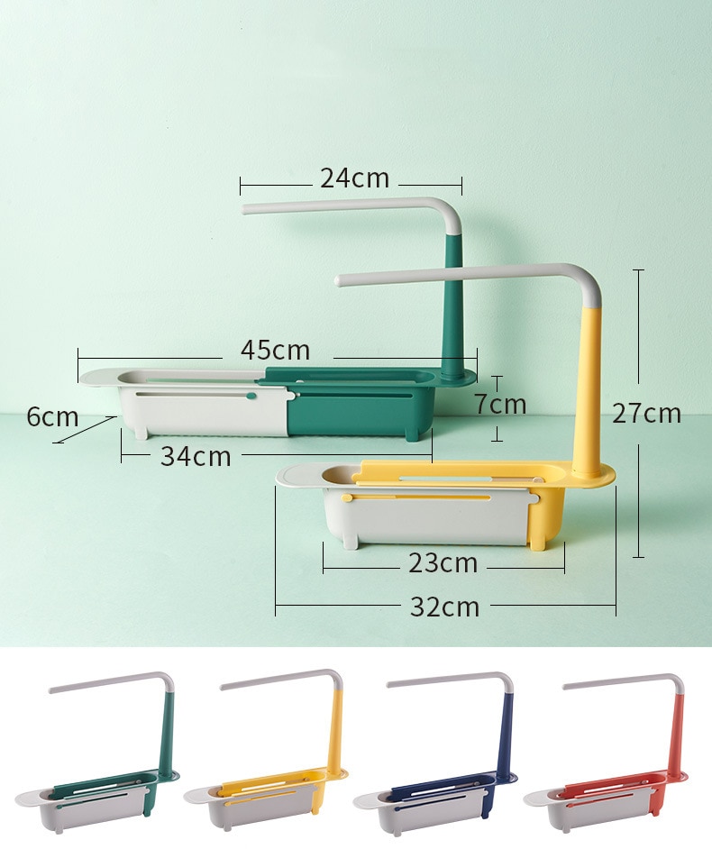 Estante telescópico para fregadero, organizador para fregadero de cocina, soporte para esponja de jabón, escurridor para fregadero, cesta de almacenamiento, accesorios de cocina, herramienta