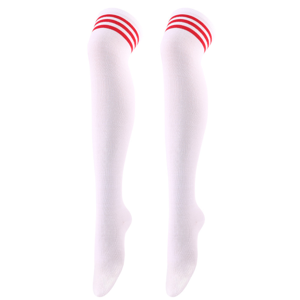 Sorte stribede sokker kvinder sjov jul sexet: Hvid-rød