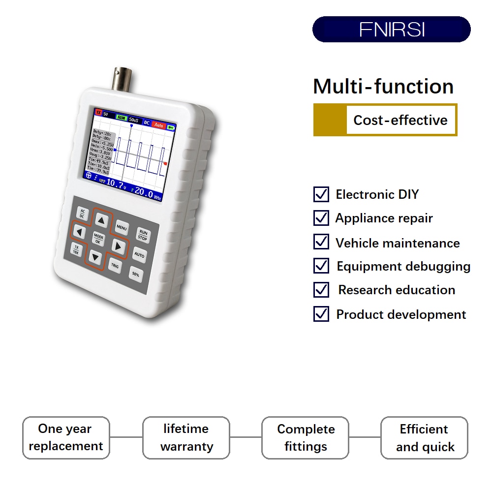 Dso fnirsi pro mini osciloscop digital portabil portabil 5m lățime de bandă 20 msps rata de eșantionare cu  p6100 sonde standard bnc