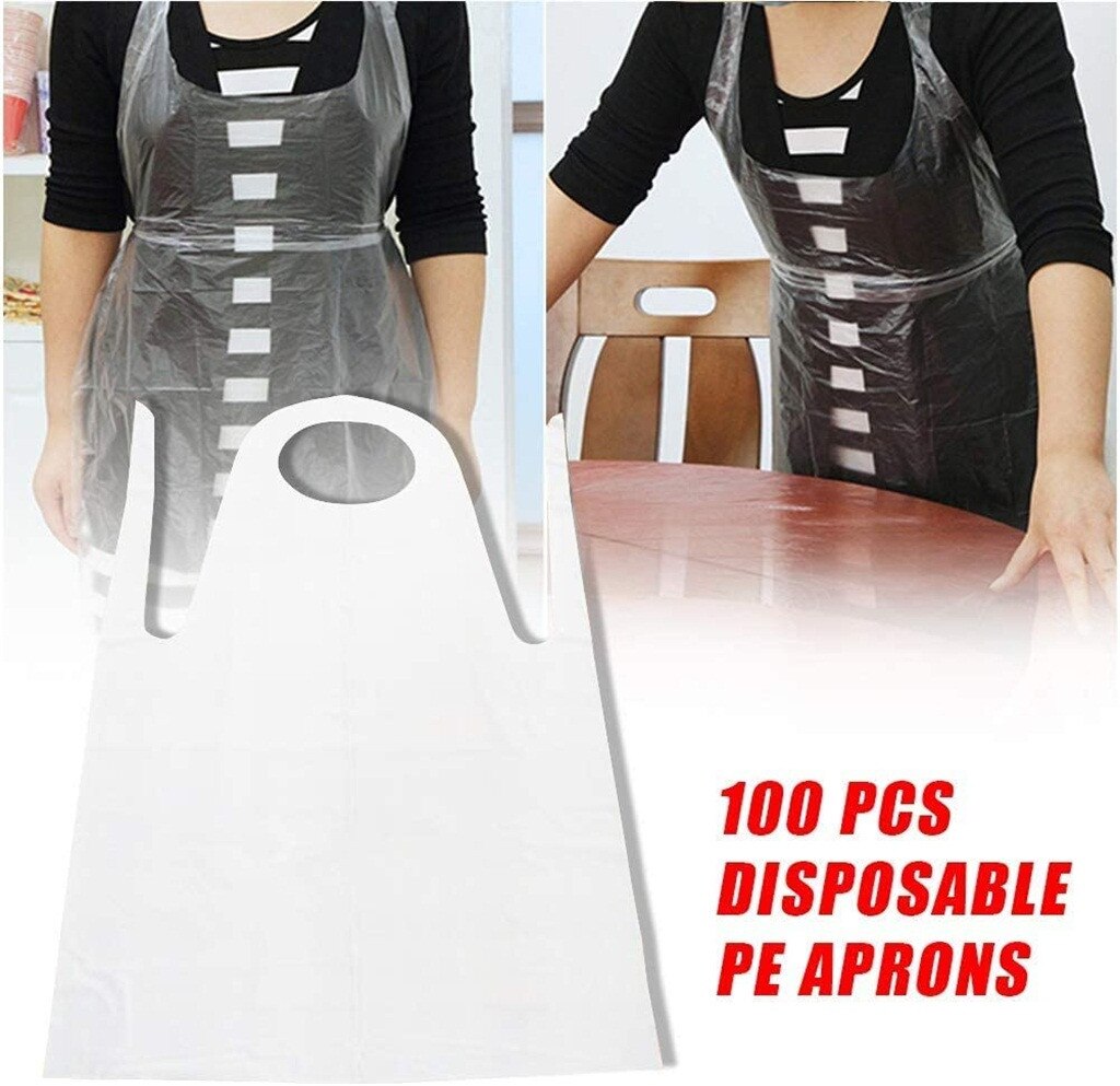 100pcs Disposable Apron Hair Cutting Cape Waterproof PE Salon Disposable Hair Coloring Capes Hair Cutting Cape Haircut Accessory