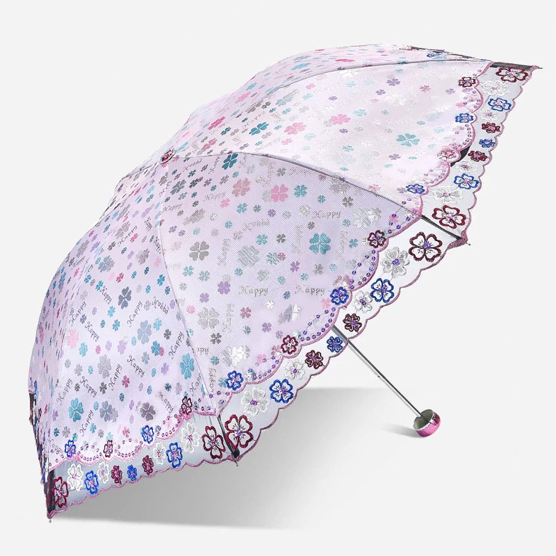 Parapluie pliable en dentelle pour femme, motif magnifique fille, Portable, léger, à la , pour enfants: Rose