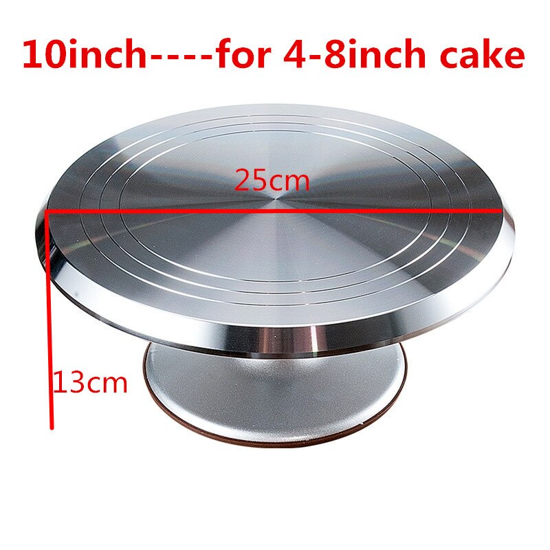 Plato giratorio de acero inoxidable para Tartas, herramientas de decoración de tartas, mesa giratoria, suministros de pastelería, soporte para Tartas, DIY: 10inch