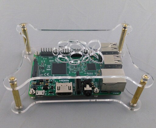 Raspberry Pi Acrylic Case - Stackable Multi-Layer Enclosure for Raspberry Pi 4, 3B+, 3B: 1 layer