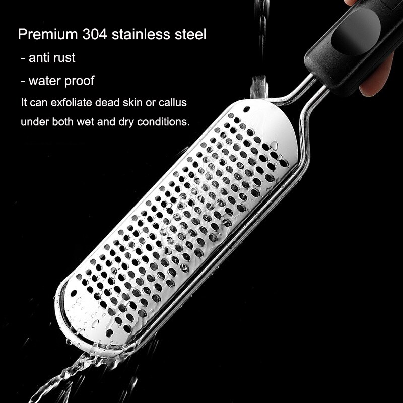 Râpe à pied professionnelle en acier inoxydable, Kit d&#39;outils de pédicure, pour enlever les callosités, Double face, 1/4 pièces