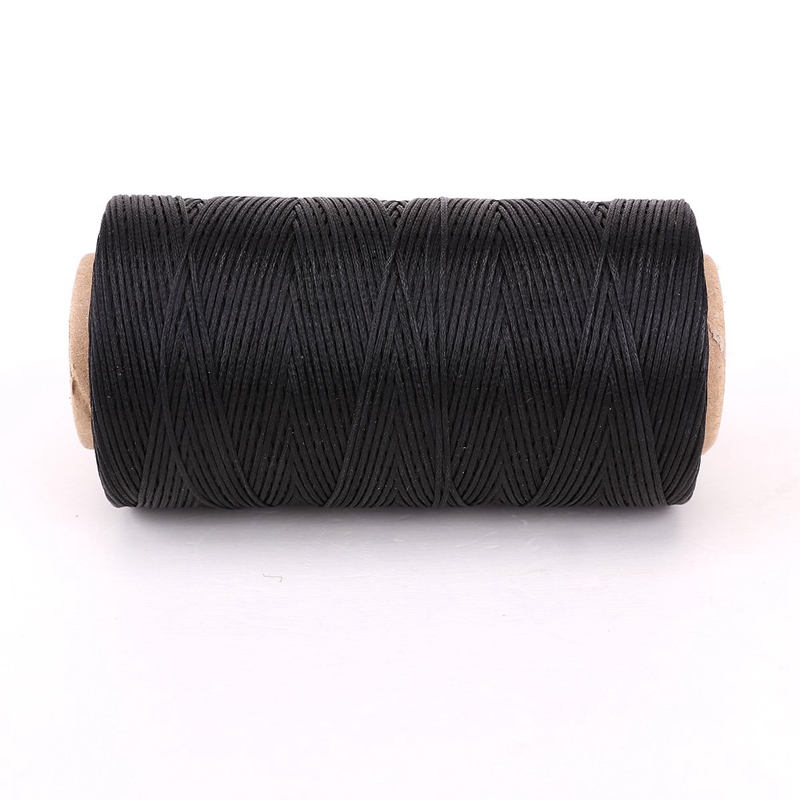 Płaska wosk skrętka druciana 260M skóra skórzana DIY DIY czarny