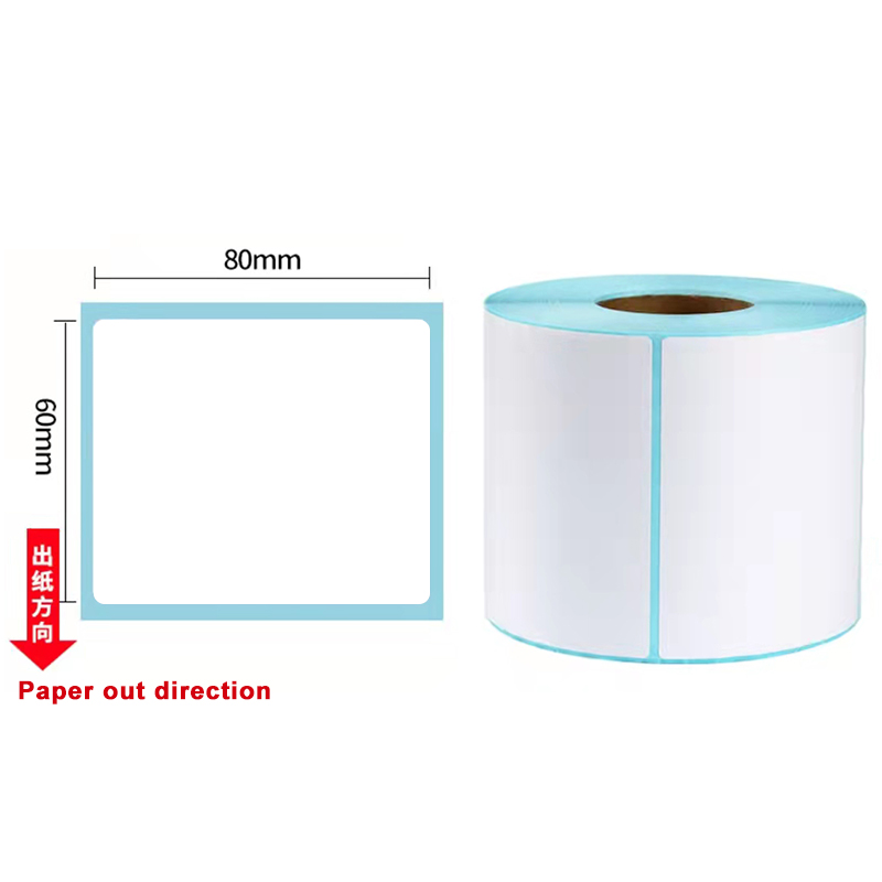 Waterproof Oil-proof Heat-Resistant Label Paper Express Bar Code Information Printing Self-Adhesive Bar Code Printing Paper: 80X60MM 1000 sheets