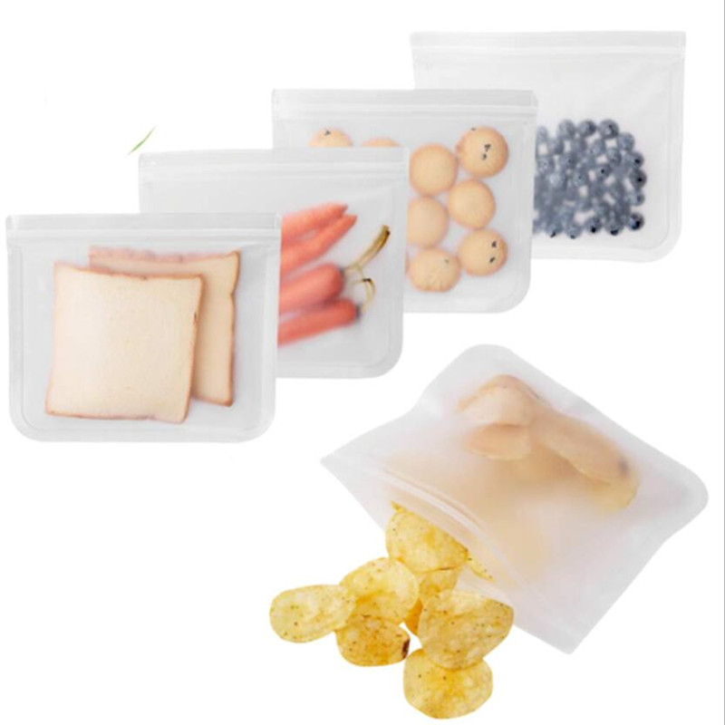 3 Pcs Reusable Silicone Food Bags Resealable Leak Proof Storage Container Reusable Ziplock Bag Bolsas De Plastico Food Storage