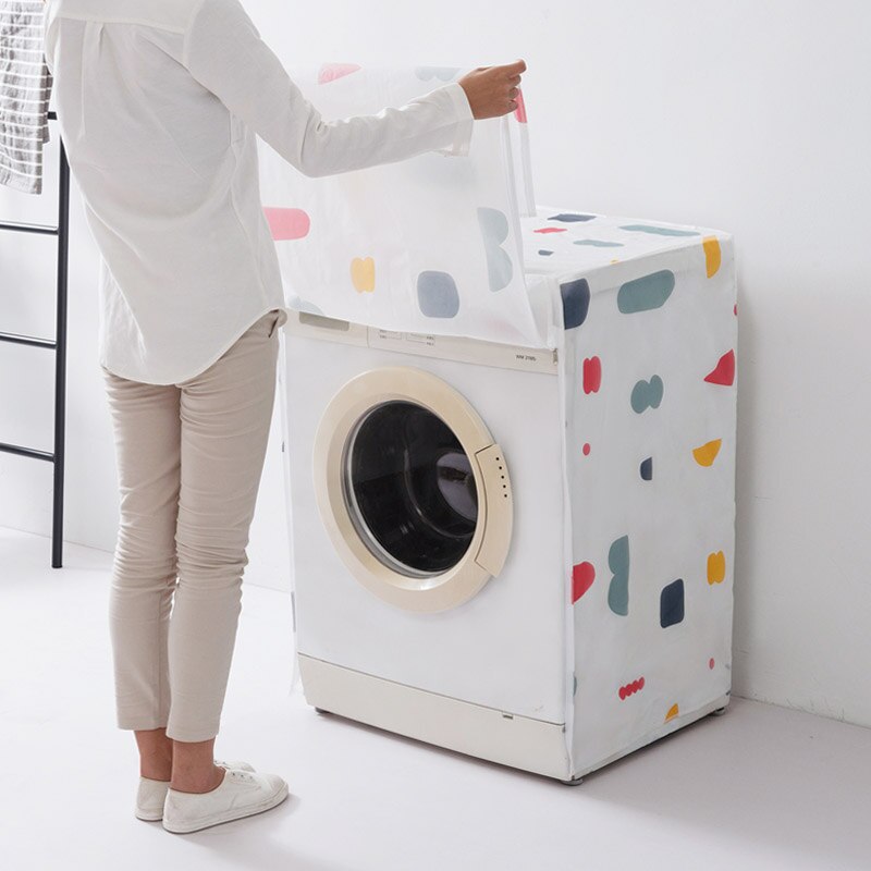 Tarpaulin Waterproof Washing Machine Cover Thickening Sunscreen Dust Cover Pulsator Geometric Blending