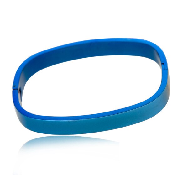 Kleurrijke Vierkante Bangle Vrouwen Tension Instellen Armbanden Rvs Unieke Sieraden: blue