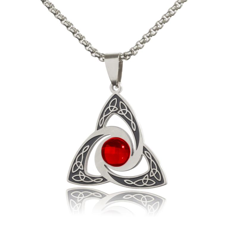 Moda bruxaria bruxa nó colar celta proteção irlandesa nó pingente masculino feminino tendência amuletos jóias presentes: ROXO