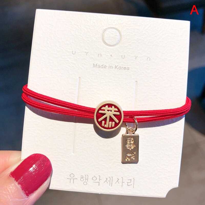 Verstelbare wensarmbanden met rode draad voor vrouwen, mannen en kinderen, met chinese karakters als bedelarmband, het beste voor een verjaardag.