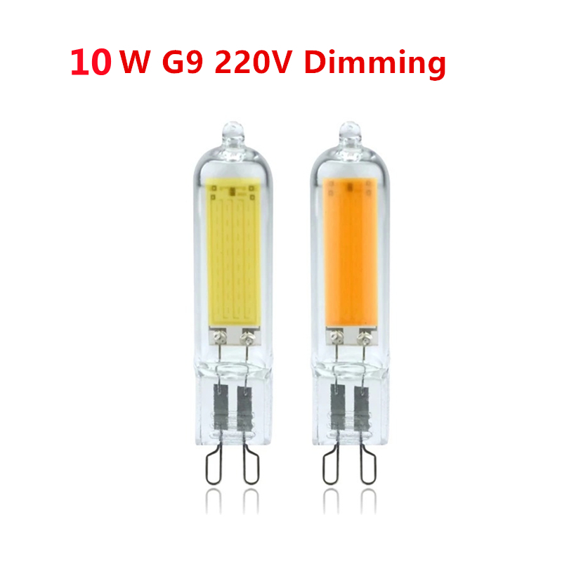 Bombilla LED regulable para lámpara de araña, 5W, 10W, G4, G9, COB, CA/110V, 220V, luz de cristal, luces de vela, reemplazo de 30W, 40W, halógeno, lote de 10 unidades: Color blanco cálido / Color blanco cálido
