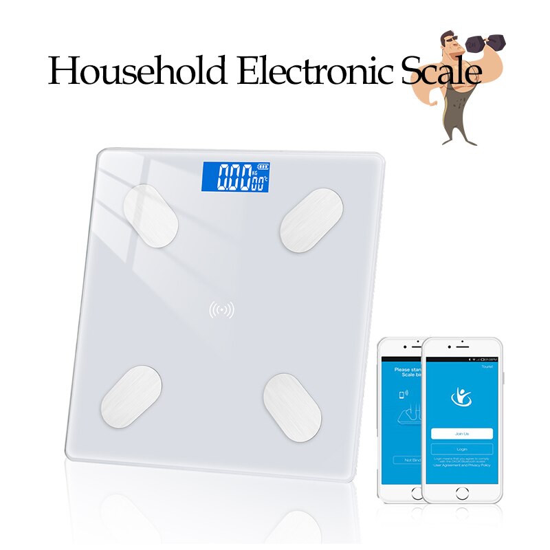 Bluetooth Electronic Scale Precision Body Fat Scale Digital Scale Smart Weight Scale Toughened Glass Household Bathroom Product