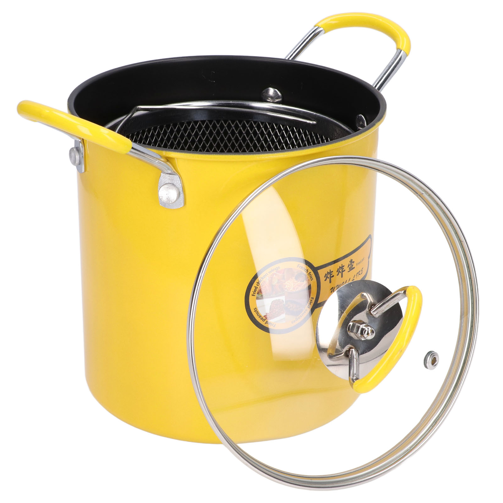 3L Friteuse Pot Frituurpan met Rekdeksel Oliefilter IJzeren pot keukenaccessoires Koekenpan Friteuse Gebakken kip Frieten