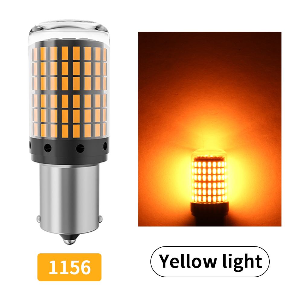 2 uds luz LED de coche de alta potencia 1156 3014 144SMD bombillas LED CanBus BAU15S PY21W BAY15D 1157 7440 W21W W21/5W lámpara de señal delantera/trasera: Cristal azul / 3157 P27/7W T25