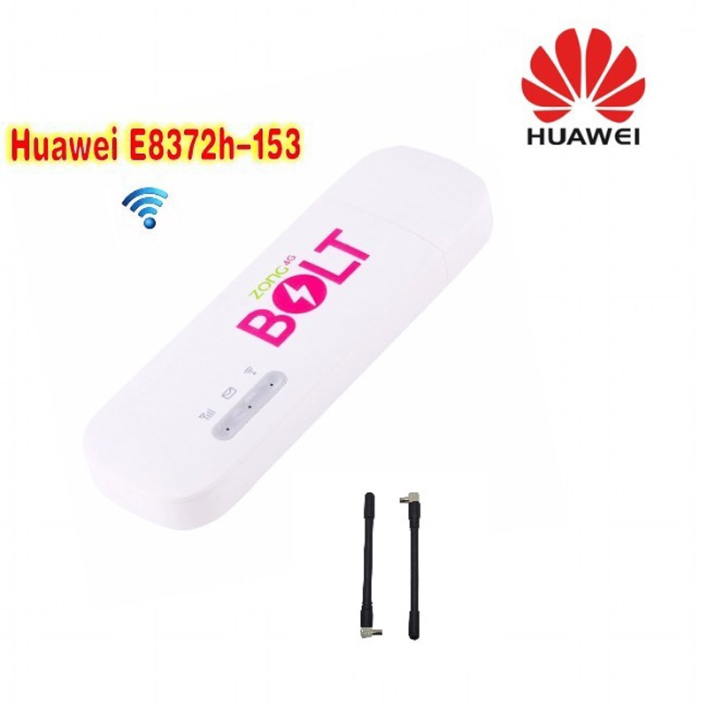 Original entsperrt E8372H-153 Huawei E8372 4G LTE 150Mbps USB Modem Unterstützung B1 B3 B7 B8 B20 Mit 2Stck Antenne