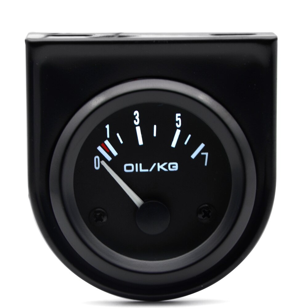 Medidor de presión de aceite analógico Universal para coche de 2 pulgadas 52mm 0-7KG LED blanco con combinación de soporte de calibre negro