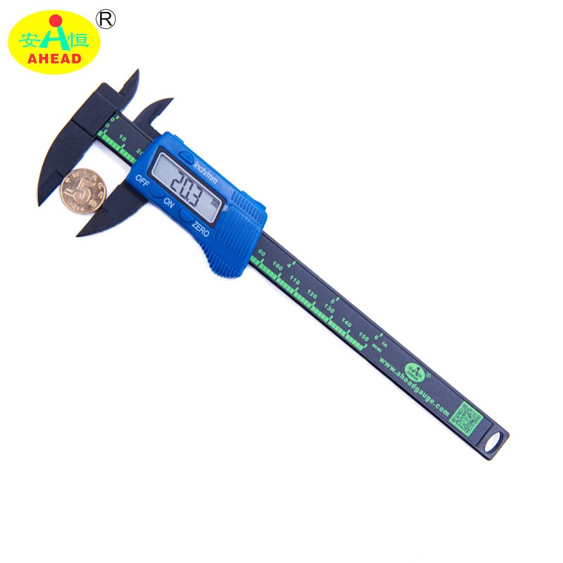 AHEAD 150mm/6" LCD Digital Electronic Carbon Fiber Vernier Caliper Gauge Micrometer Measuring Tool Factory Store Direct selling: Default Title
