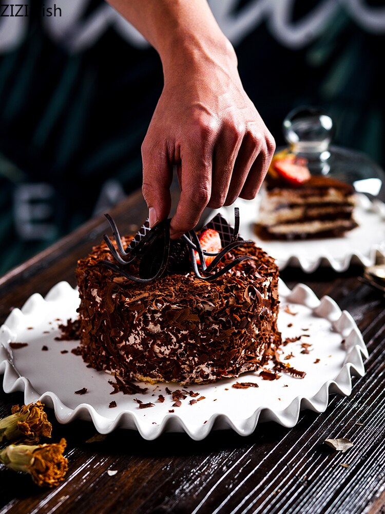 Céramique gâteau support gâteau plateau fruits plateau Dessert Table présentoir verre couverture mariage fête décoration ménage