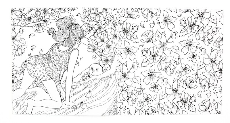 1PC 24 Pages Time Travel Coloring Book For Children Adult Relieve Stress Kill Time Graffiti Painting Drawing Art Book