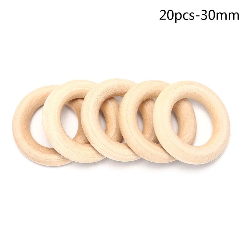 5-50pcs Natural Color 2-7cm Wooden Beads Pendant Connectors Circles Rings Beads Unfinished Natural Wood Wall Hanging Ornament: 30mm