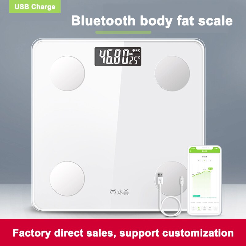Glass Electric Weighing Balance Measuring Calculate Intelligent Bluetooth Bathroom Body Fat Scale: M02S
