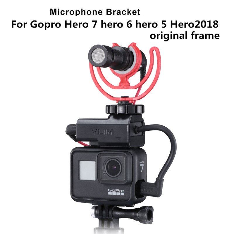 Soporte de micrófono de liberación rápida, adaptador de montaje para GoPro Hero 7/3,5 Original, 6/5mm