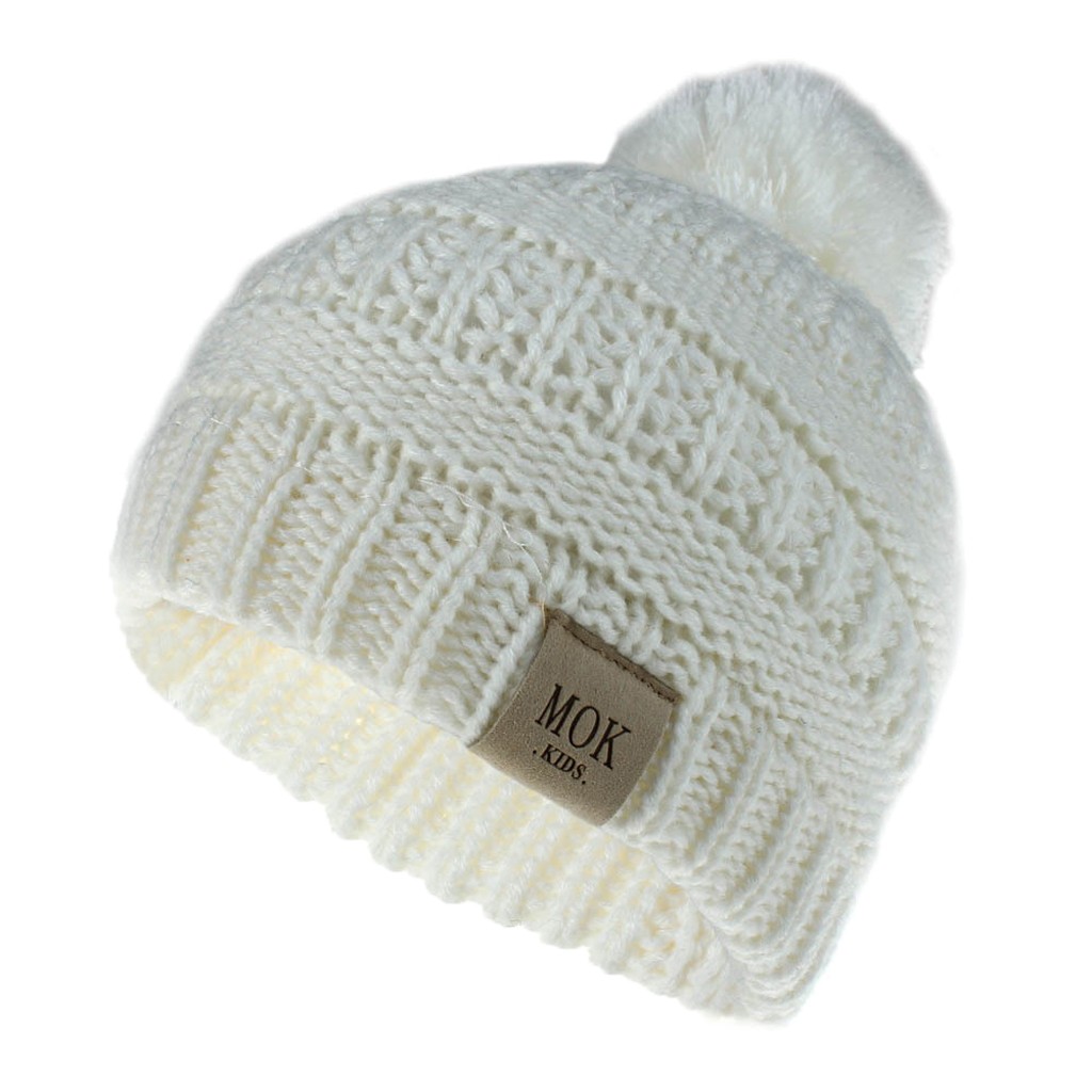 Hat Caps Girls Boys Child Hat Keep Warm Winter knitting Cotton Casual Novelty Knitted Hat Wool Hairball Ski Simple Cute Hat