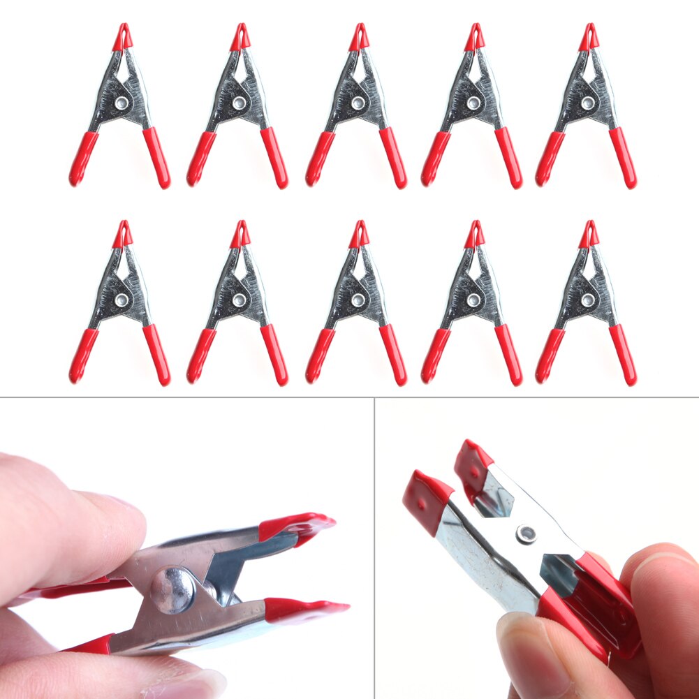 10 Stuks Metalen Lente Klemmen 2 "Clip Zacht Plastic Tips Grip Foto 'S Craft