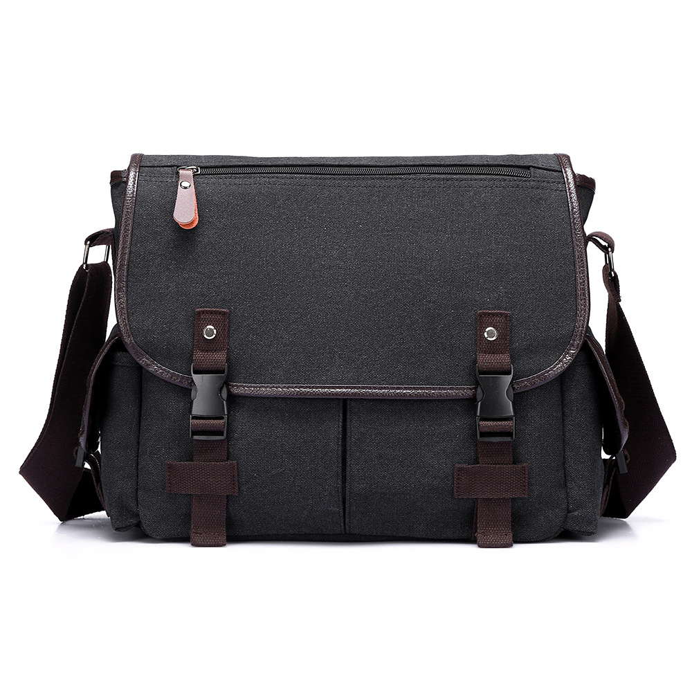 Men's Casual Canvas Briefcase with Wear-Resistant High Features - Style Large Capacity Men's Backpack Shoulder Bag