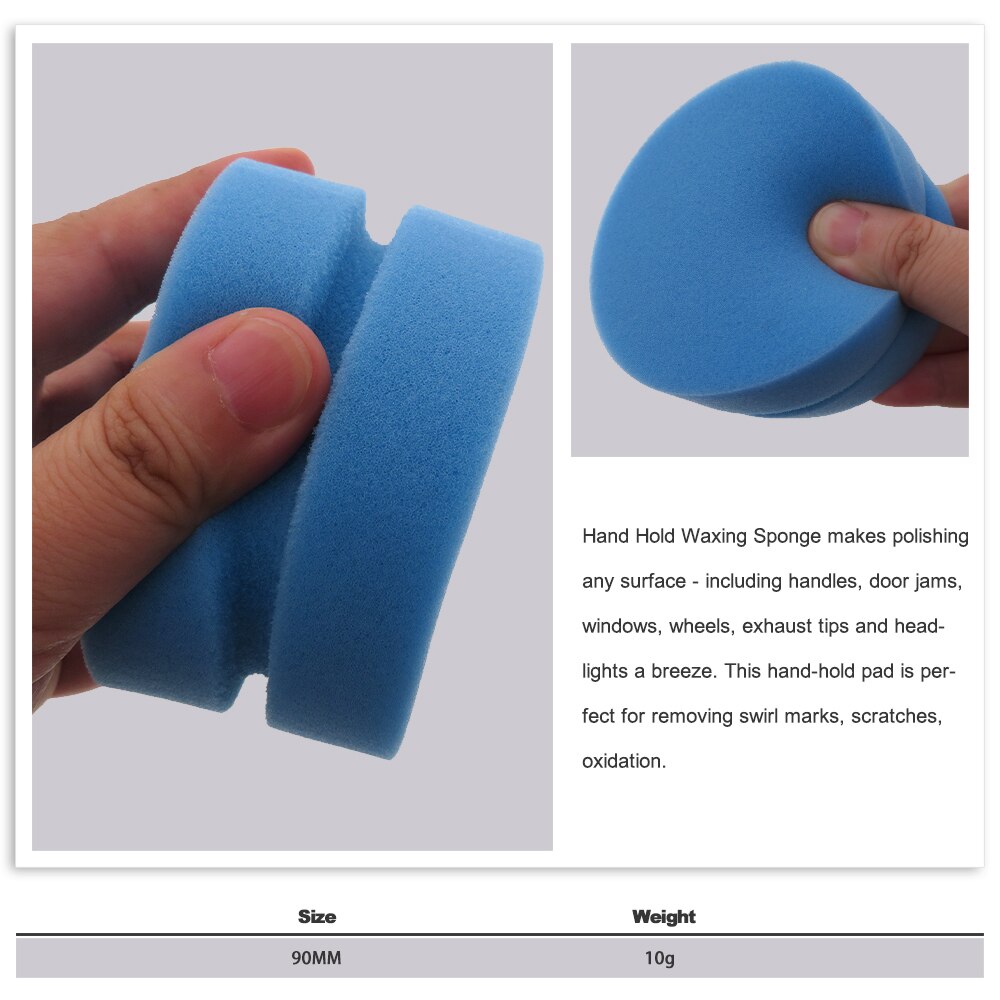 2 pack 90mm Waxing Sponge Rubbing Compound Applicator Paint Sponge Car Waxing Pad Auto Paint Car Polishing Sponge Blue color