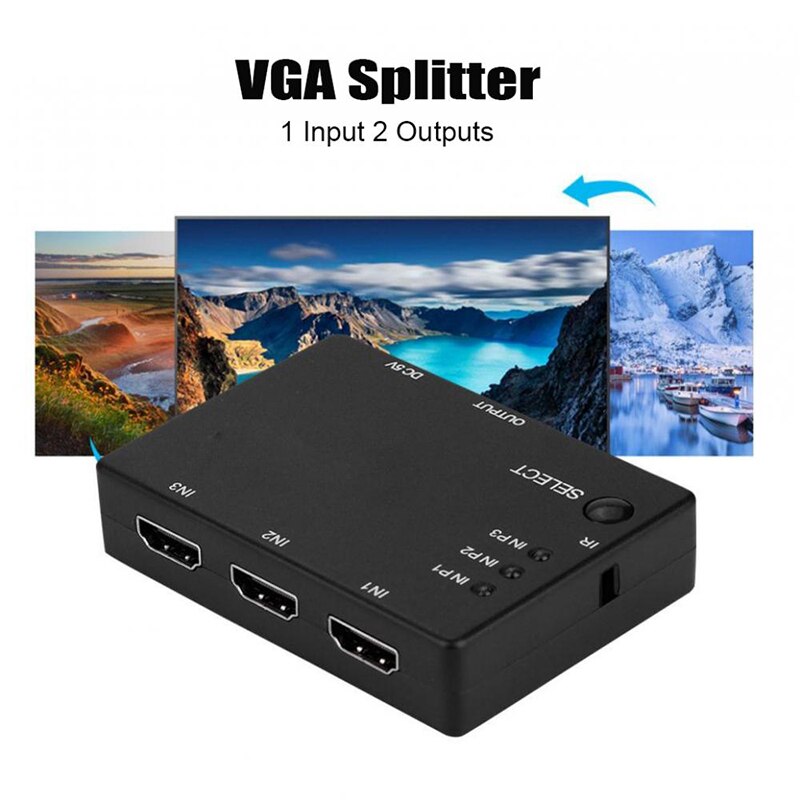 2 in 1 heraus VGA Umschalter Splitter Daten Synchronisation VGA Monitor schalten Unterstützt VGA/XVGA/SVGA/UXGA und Multisync Anzeige
