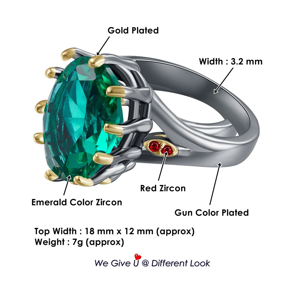 DreamCarnival1989 Grote Groene Zirconia Solitaire Wedding Ring Voor Vrouwen Delicate Fijne Cut Dazzling Prong Cz Bridal Sieraden WA11876