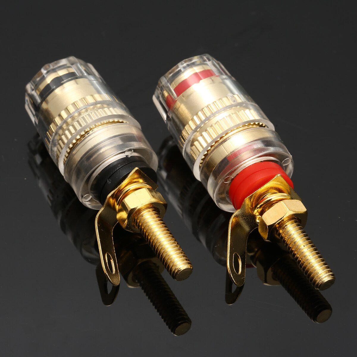 8pcs/lot 42mm Gold Plated Speaker Terminal Binding Post Amplifier Connector Suitable for 4mm Banana Plug