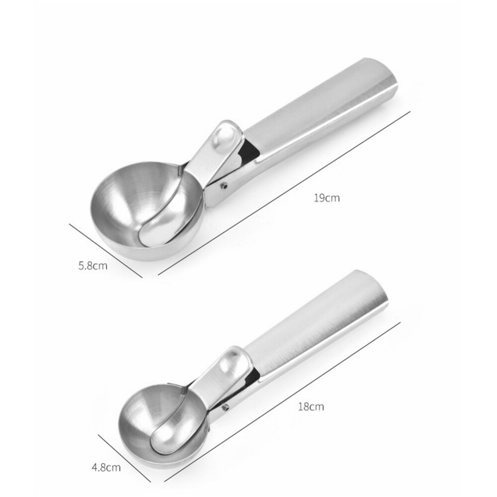 Ice Cream Scoop Easy Trigger Stainless Steel Cookie Spoon with Comfortable and Anti-Freeze Handle