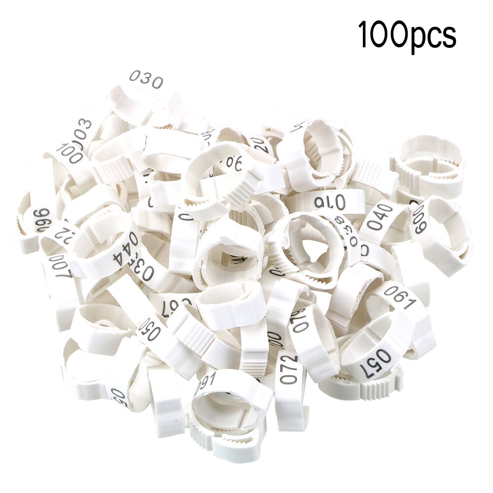 Chicken Rings 100pcs Adjustable Cock Leg Foot Ring Chickens Supplies Digital Label Buckle Ring For Duck Pigeon Random Color