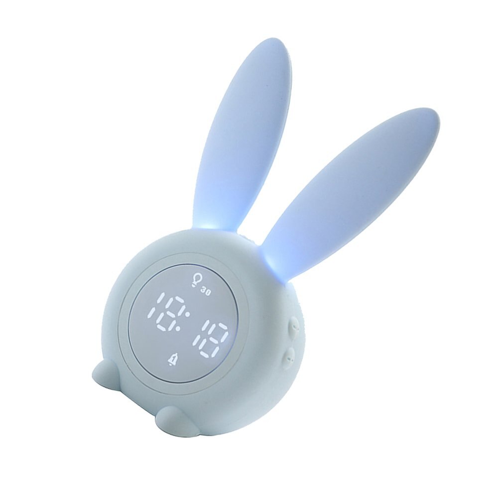 Portable Cute Rabbit Shape Digital Alarm Clock With Led Sound Night Light Function Table Wall Clocks For Home Decoration