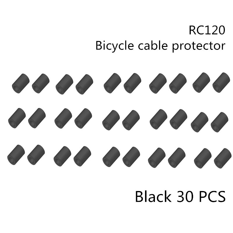 RISIKO Fahrrad Hülse Gummi Kabel Schutz für Rohr Linie Rohr Bremse Schicht Ultraleicht MTB Rahmen Schutzhülle Silikon Kabel führen: 30Stck-RC120-Schwarz