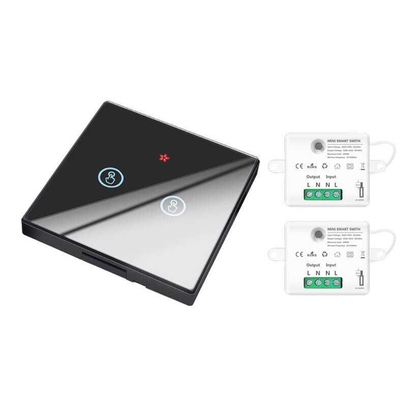 433MHZ Wireless Touch Switch 1/2/3 Gang Wall Touch Light Switch Smart Controller Module Set Switch Controller In Stock: 03