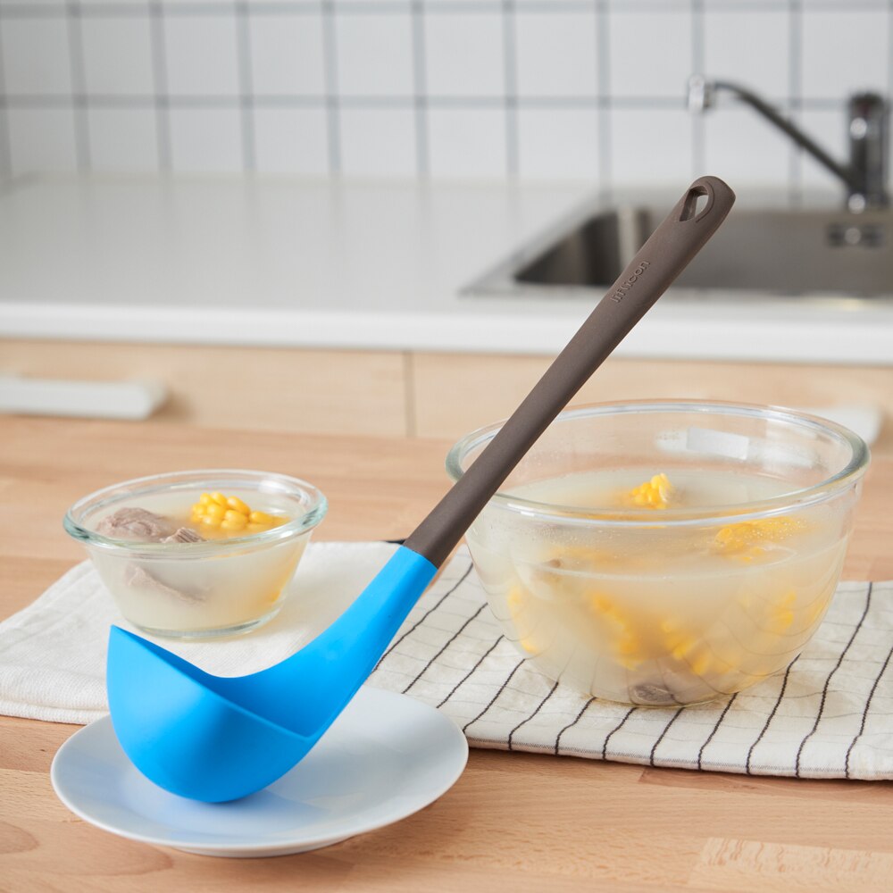 Liflicon silikon suppe sleiv høy varmebestandig anti øse ikke-pinne kjøkken kjøkkenverktøy ikke skadet på panner og gryter