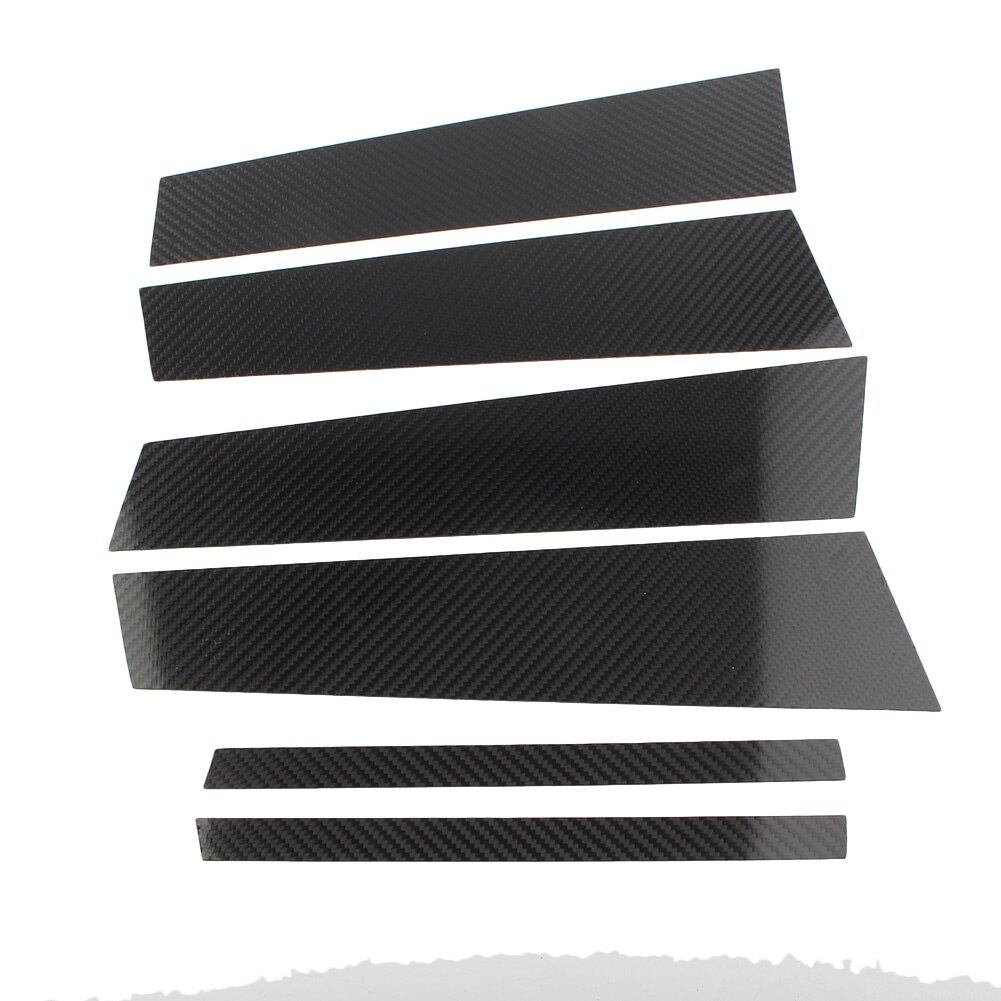 Carbon Fiber Car Window B Pillar Moulding Trim Protective Cover For Mercedes Benz GLA Class 6pcs