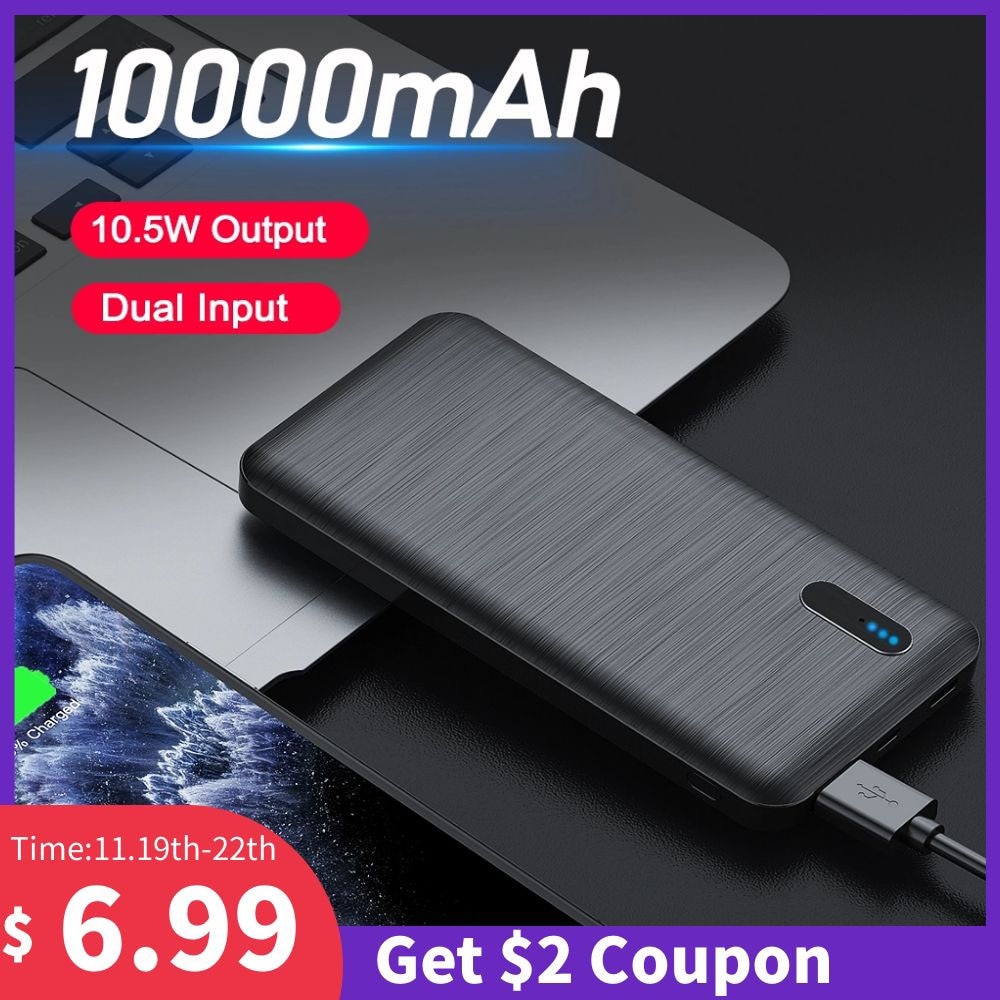 YKZ Power Bank 10000mAh Tragbare Ladegerät Travel Power Bank Typ C Usb Mini Schnelle Ladung Telefon Power Für Xiaomi HUAWEI iPhone