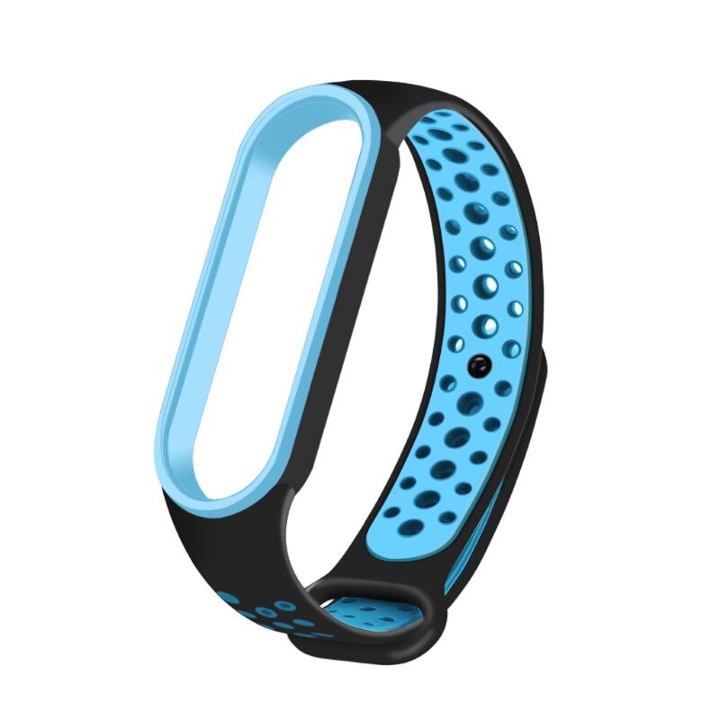Vervangende zachte siliconen polsband met driekleurige horlogeband voor de xi-aomi mi band 5 slimme armband: B