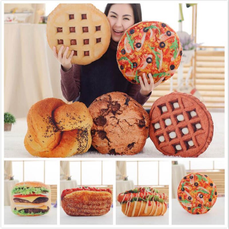 3D Simulatie Hamburger Stoel Kussen Achterbank Siësta Kussen Grappige Boter Biscuit Brood Knuffel