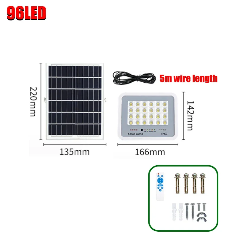 Outdoor Schijnwerper Solar Lamp 96/140/216 LED Afstandsbediening Binnenplaats Verlichting Straatlantaarn Waterdicht IP67 Tuin Huishouden: ROSE