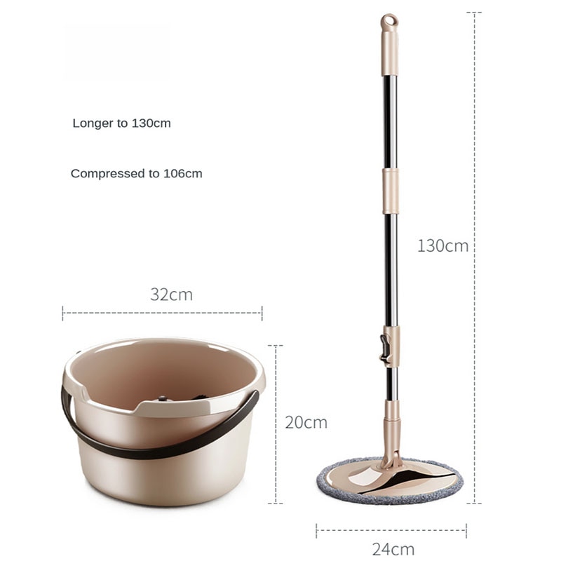 Fregona con cubo de microfibra para el hogar, fregona con asa ajustable, Herramientas de limpieza mágicas, manos libres