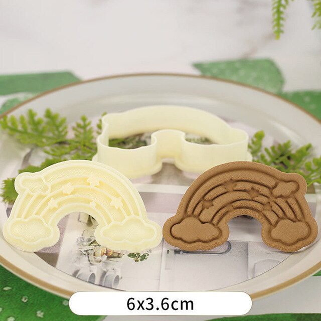 Einhorn bilden Cookie Schneider Kunststoff 3D Karikatur Pressable Keks bilden Cookie Stempel Küche Backen Gebäck Backformen Werkzeug: Stil 1
