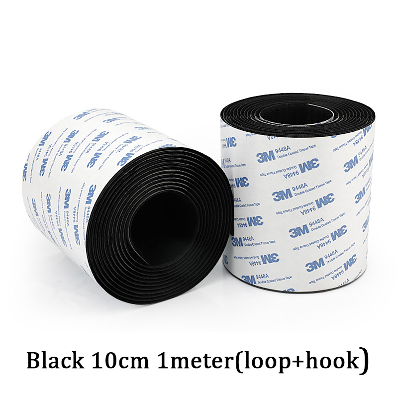 1 Meter/pairs Sterke Zelfklevende Klittenbandsluiting Tape Nylon Sticker Klittenbandsluitingen Lijm Met Lijm Voor Diy 50/10/11 Mm: Black 10cm