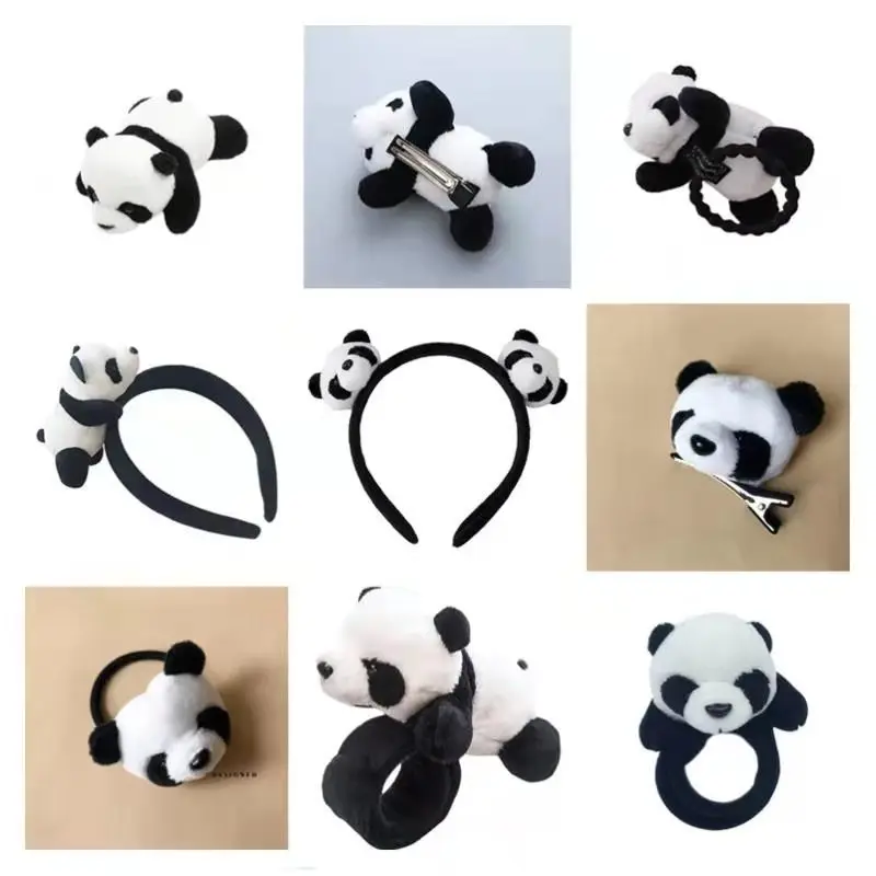 Aikuiset lapset pehmoiset pandapanta hiuslenkit rannekorut rintaneula hiusneula pojan syntymäpäiväjuhlat cosplay-asu halloween