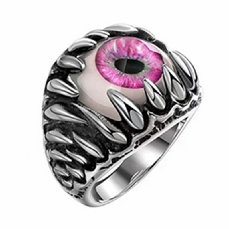 Anillos con forma de ojo de diablo para hombres y mujeres, anillo de ojo de Diablo, Punk, Hip Hop, Rock, Retro: Negro